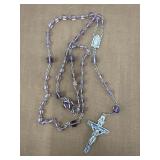 Sterling signed rosary - purple