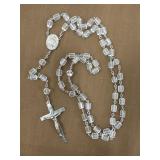 Sterling signed rosary - clear