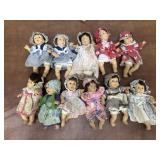 11 GIGO Palm Pals bean bag dolls