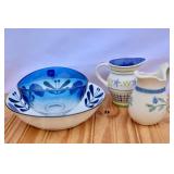 Blue & White Modern Glass & China Items