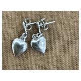Sterling signed backs Heart earrings