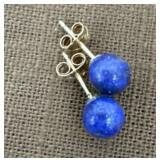14k Signed Earrings Blue Lapis???