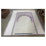 Purple & white chenille bedspread *small hole
