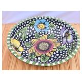 Hand Painted Signed Large Bowl