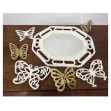 Mirror and butterflies - retro plastic
