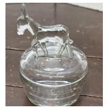 Jeannette Glass Donkey Covered Dish