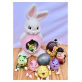 Ceramic Light Up Rabbit with Ceramic Egg 'People'