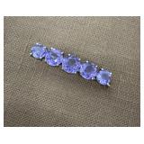 830 Signed Brooch - Purple Stones