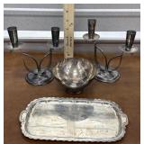 Denmark and Sweden candle holders, bowl and tray