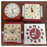 4 vintage Telechron clocks