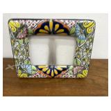 Mexican pottery frame- A mirror would look great!!