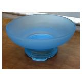 2pc Tiffin blue satin console bowl