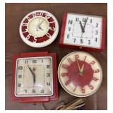 4 vintage clocks - Telechron, General Electric,