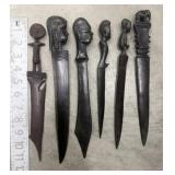 Carved wood ornamental daggers
