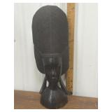Large tribal bust carved wood