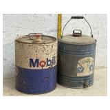 2 Early Gas & Oil Cans w/ advertising