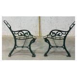 2 Iron Park Bench Ends (green)