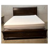 King Size Bed w/ purple mattress- clean