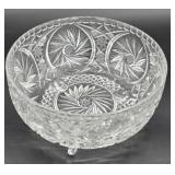 Heavy footed pinwheel cut glass bowl - Rings like