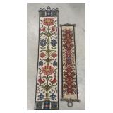 2 Swedish style needlepoint tapestries