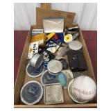 Lil Junqueï¿½ tin collapsible cups, pins, baseball