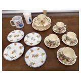 Espresso cups and saucers, teddy bear bowl, cup