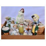 Box of Vintage Porcelain Figures-Planters, etc.