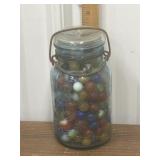 Ball jar full of marbles- some glow