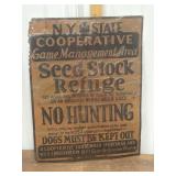 NY State Cooperative Game Management sign