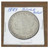 1884 Morgan Silver dollar coin