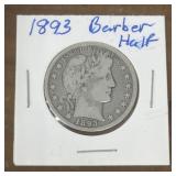 1893 Barber half dollar