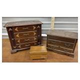 Jewelry boxes some musical boxes