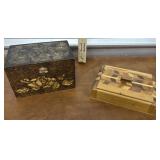 Flemish art box and wood inlay box