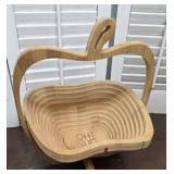 Collapsible wooden nut bowl - folds flat