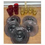 Amethyst plates, amber glasses, Ruby drink cups