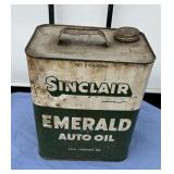Vintage Sinclair Emerald Auto 2 Gal Oil Can