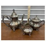 TowleTea pot cream and sugar silver plate set