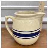 Yelloware blue banded pitcher