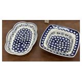 2pc Polish Pottery Dishes