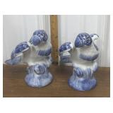 Chinoiserie parrot figurines *1 has hairline