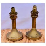Pair of Brass Spring-Loaded Candle Sticks