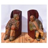 Antique Black Forest Carved Bookends