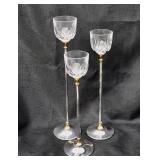 MCM Argente Italy Crystal & SP Candle Holders