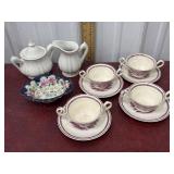 Wedgwood cream soup cup and saucers, Nippon dish,