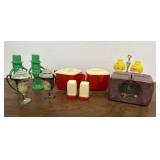 Salt & Peppers, sugar, creamer, TV Bank