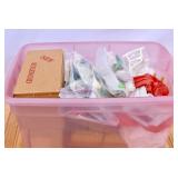 Tote of Dollhouse Miniatures & Furniture. Most