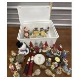 Tote Christmas figurines, birds, snowmen, etcï¿½
