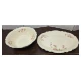 Large Homer Laughlin platter & serving bowl -