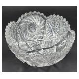 Heavy!! Rings like a bell cut glass bowl