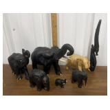Carved wood elephants, gazelle? *not perfect